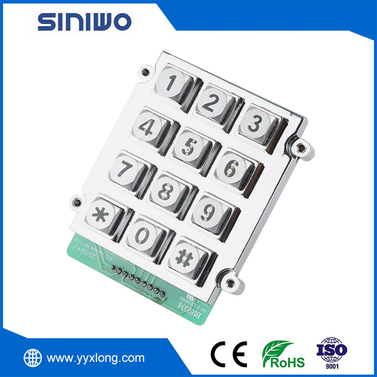 IP65 Disesuaikan 12 Tombol Keypad Industri